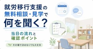 就労移行支援の無料相談・見学で何を聞く?当日の流れと確認ポイント